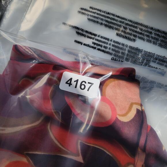 Chico's Shirt Womens 20 Red Multicolor Sheer Long Sleeve Button Cuff Boho Blouse - Picture 9 of 9